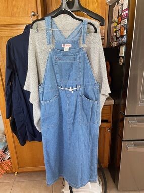 Faded Glory Large Denim Cotton Dress Maxi Pocket